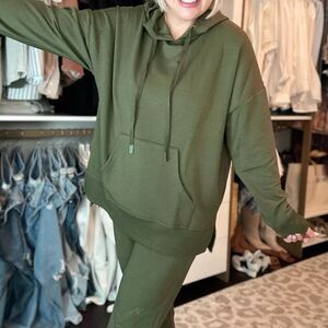 Athletic works Olive Green Hoodie and Pants Set Med 8-10